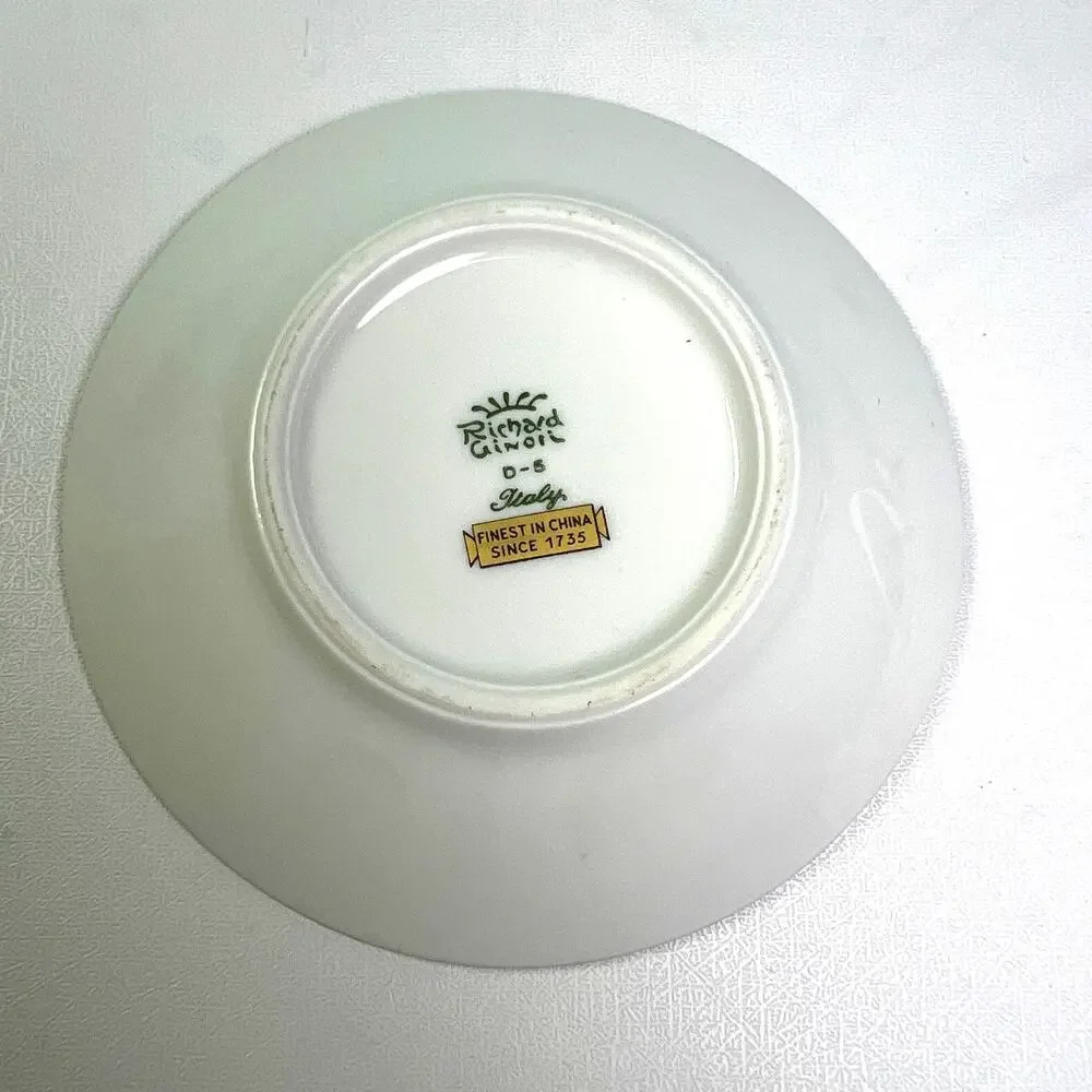 Richard Ginori 1735 Impero Palermo Rust Flat Demitasse Porcelain Cup Saucer Set